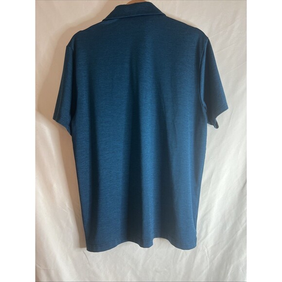Under Armour Polo Shirt Mens L Blue Golf Preppy HeatGear Casual Short Sleeve - Picture 2 of 10